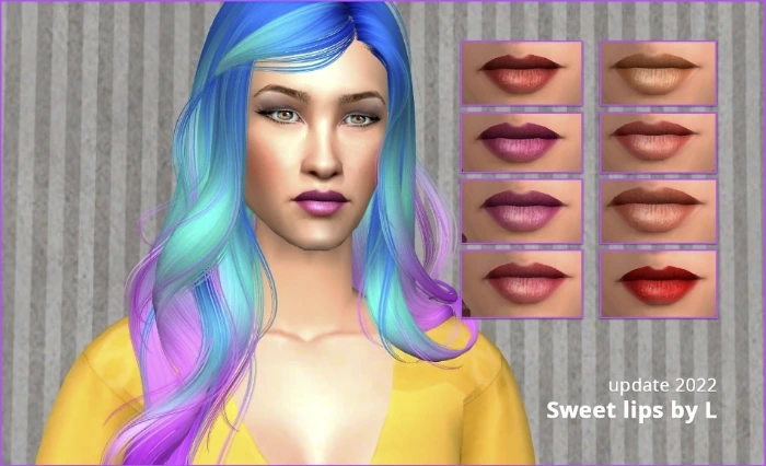 sweet lips set by lidiqnata for sims 2